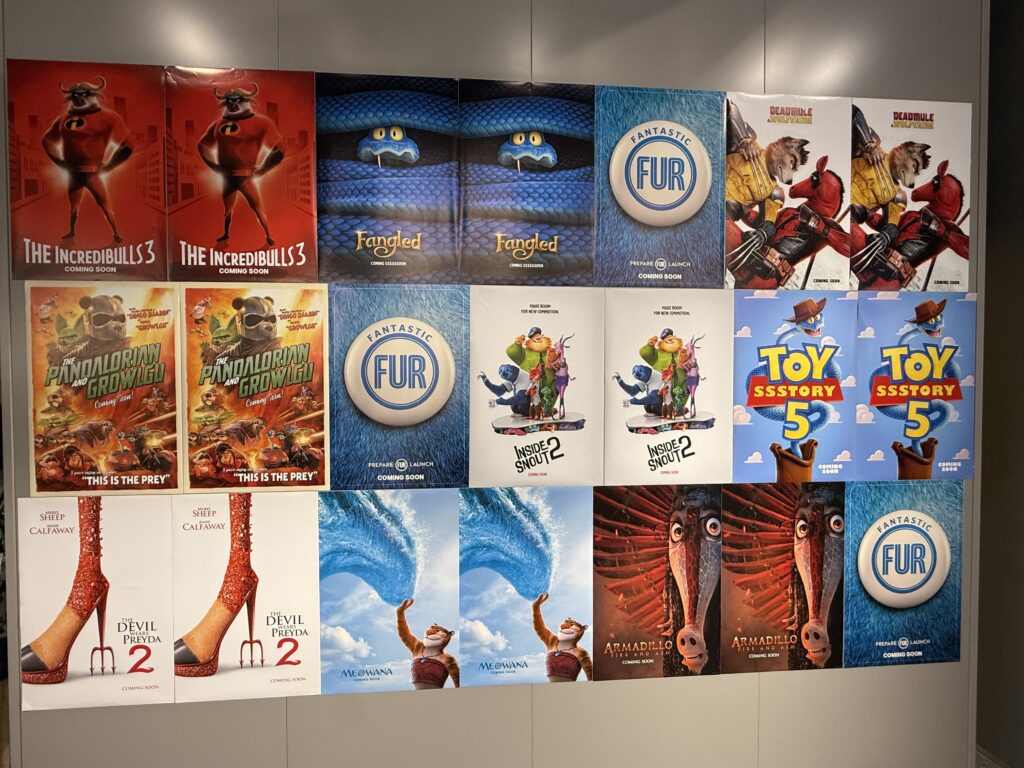 ズートピアのキャラクタと有名映画のポスターのコラボレーション